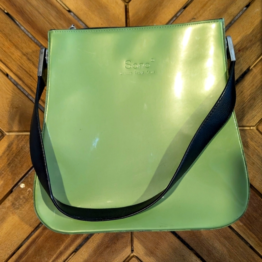 SONO London Tokyo Paris chartreuse hand bag